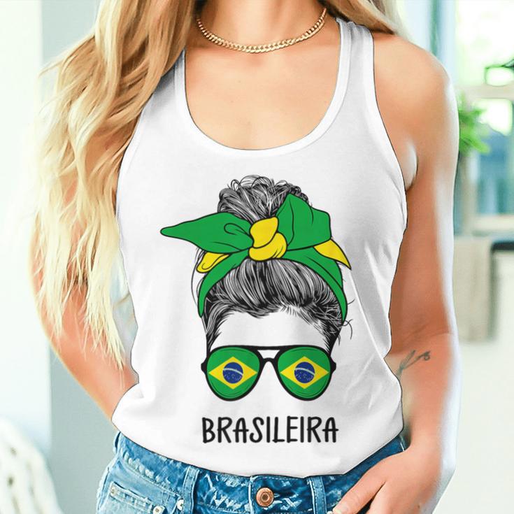 Brazilian Brasileira Girl Brazilian Heritage Brazil Flag Tank Top Frauen Geschenke für Sie