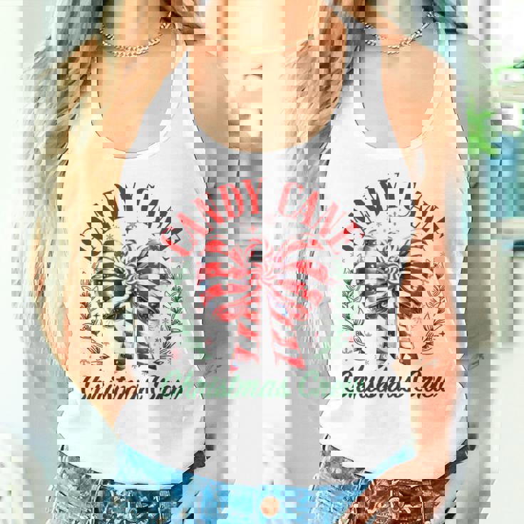 Candy Cane Crew Christmas Coquette Bow Sweet Candy Xmas Girl Women Tank Top Gifts for Her