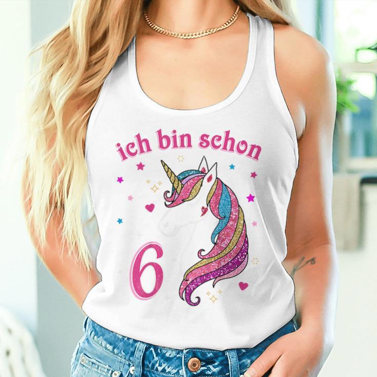 Children's 6Th Birthday Girls' Ich Bin Schon 6 Jahre Alt Einhorn Tank Top Frauen Geschenke für Sie