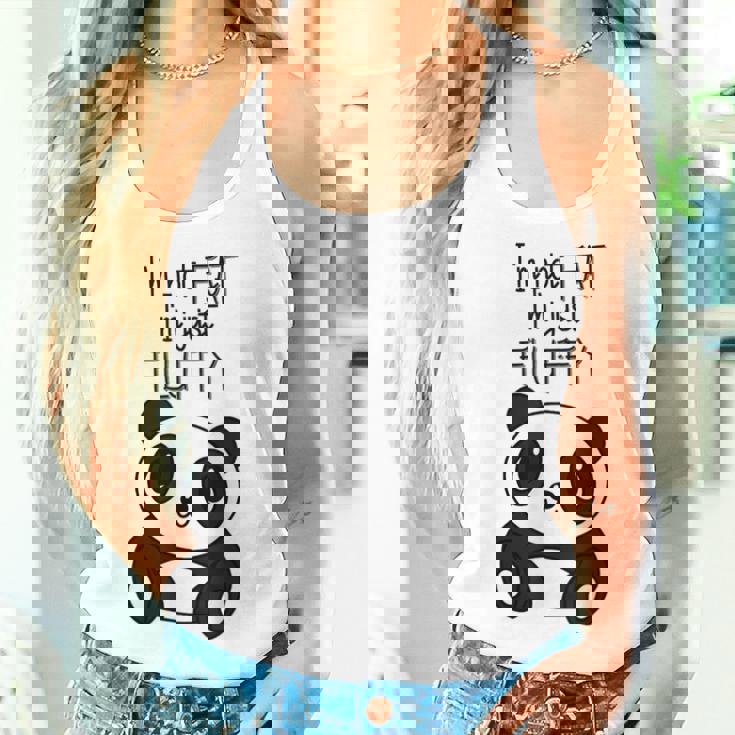 Con Texto En Inglés Im Not Fat Im Just Fluffy Panda Hombre Camiseta sin mangas para mujer Regalos para ella