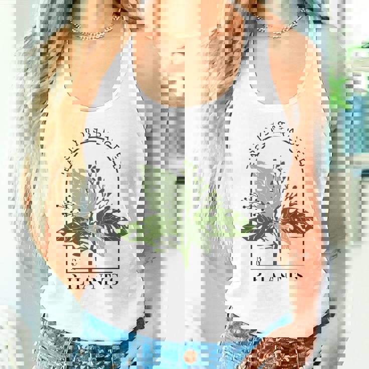 Divertente Per Amanti Delle Piante Con Scritta Easily Distracted By Plants Canotta da donna Regalos para ella