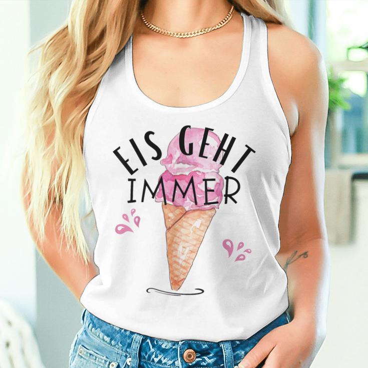 Eis Geht Immer Erdbeereis Eisparele Eiscafe Eiskiosk Tank Top Frauen Geschenke für Sie