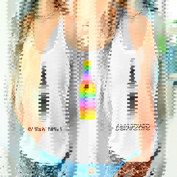 Fun Rainbow Beer Bottle Gay Lesbian Trans Pride Lgbt Women Tank Top Gifts for Her