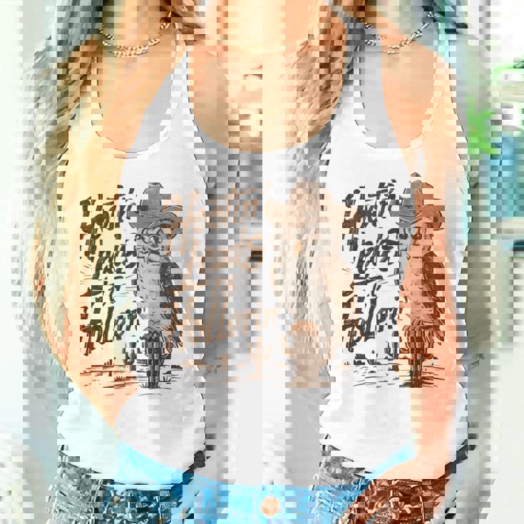 Hootin Leads To Hollerin Western Cowboy Owl Saying Women Tank Top Gifts for Her