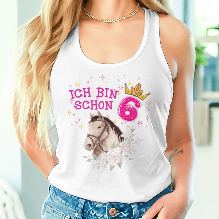 Kinder Ich Bin Schon 6 Girlchen Horse 6 Years Birthday Tank Top Frauen Geschenke für Sie