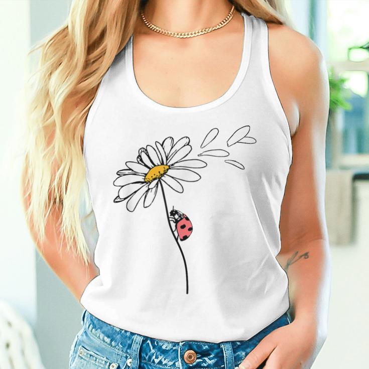 Ladybird On Daisy Blue Tank Top Frauen Geschenke für Sie