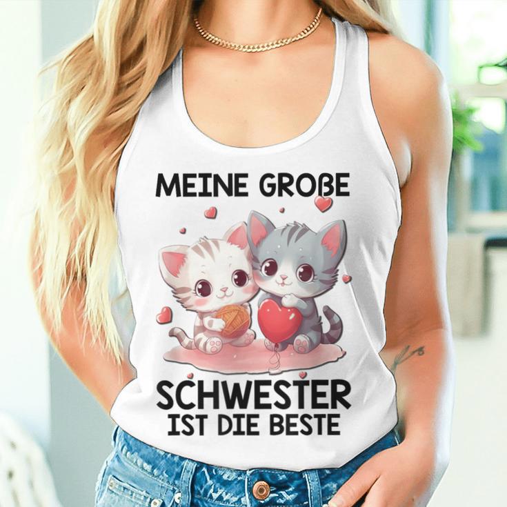 Meine Große Schwestern Ist Die Beste Katzen Geschwister Tank Top Frauen Geschenke für Sie