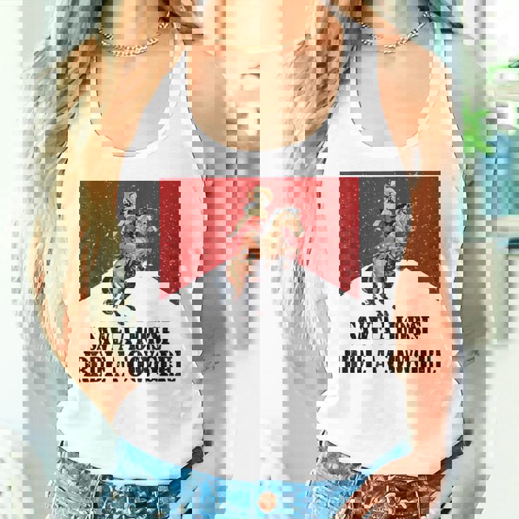 Save A Horse Ride A Cowgirl Lesbian Lgbt Pride Month Women Tank Top Gifts for Her