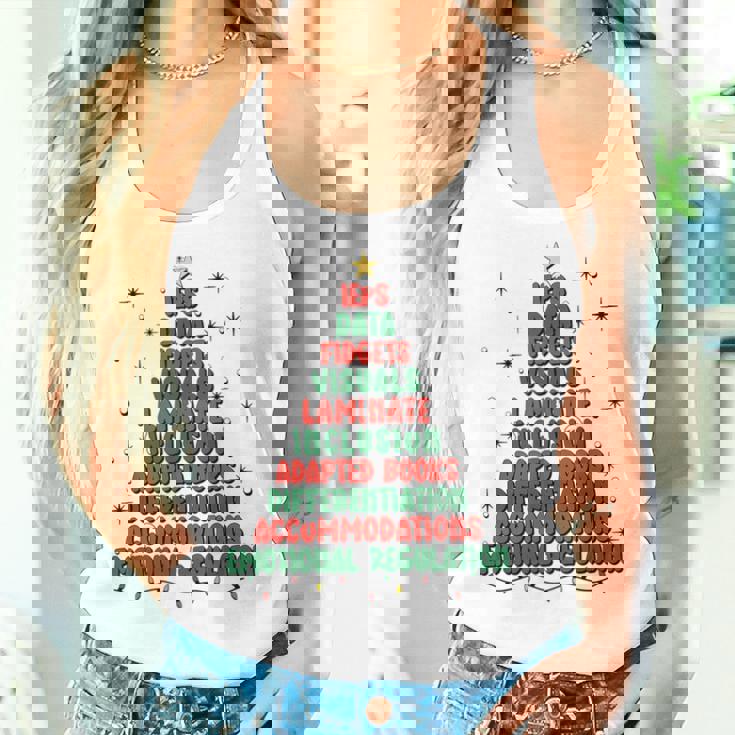 Special Ed Teacher Christmas Holiday Teacher Xmas Lights Women Tank Top Gifts for Her