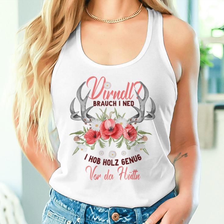 Women's Dirndl Brauch I Ned I Hob Holzor Hütte Wiesn Costume Tank Top Frauen Geschenke für Sie