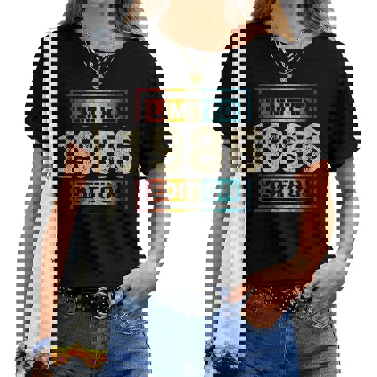 38 Cumpleaños Hombres 38 Años Retro Es Nacidos En 1986 Cuello Camiseta de mujer