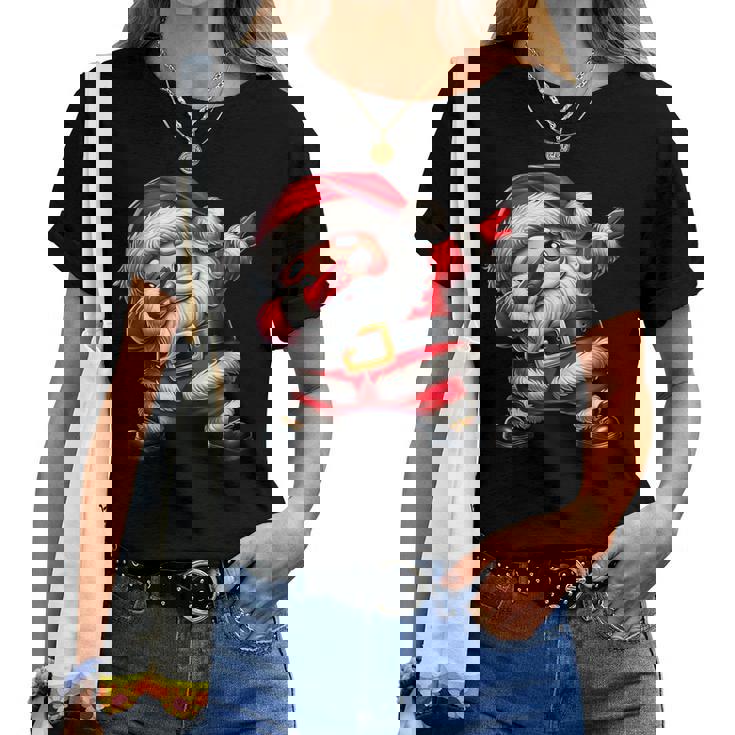 Adorable Père Noël Dab Dance Fun Garçons Filles Famille T-shirt femme
