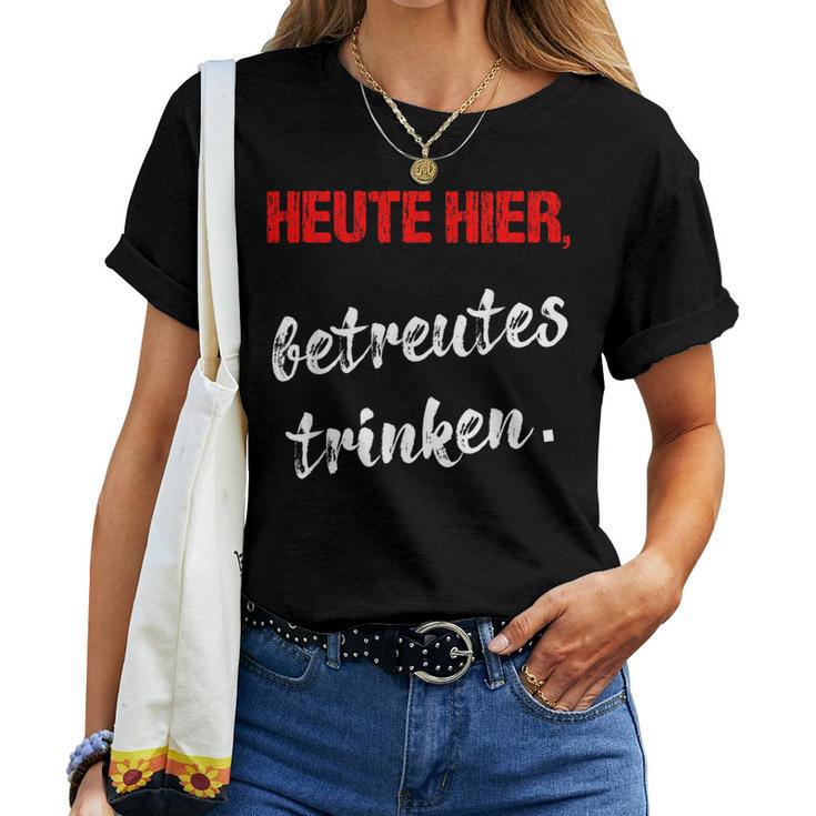 Betreutes Trinken Beer Saufen Outfit Partner Look T-shirt Frauen