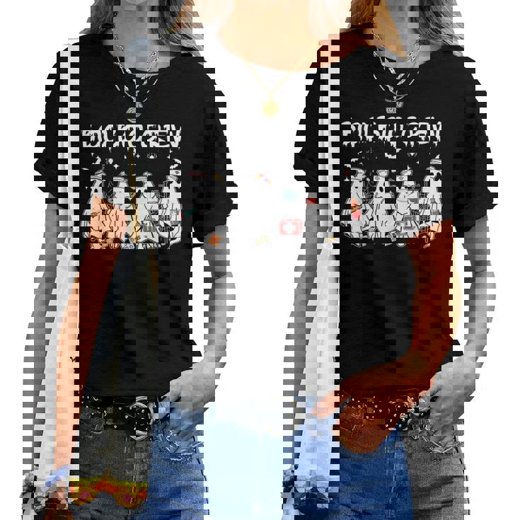 Boo Boo Crew Cute Ghost Nurses Halloween Scrub Top Women T-shirt