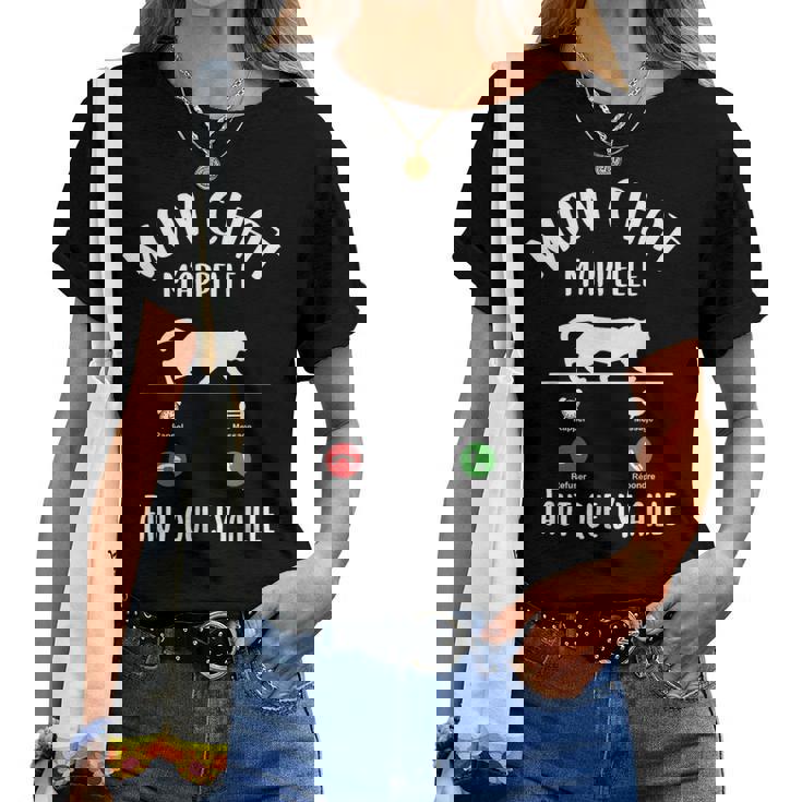 Chats Humour Drole Fille Mon Chat M'appelle T-shirt femme