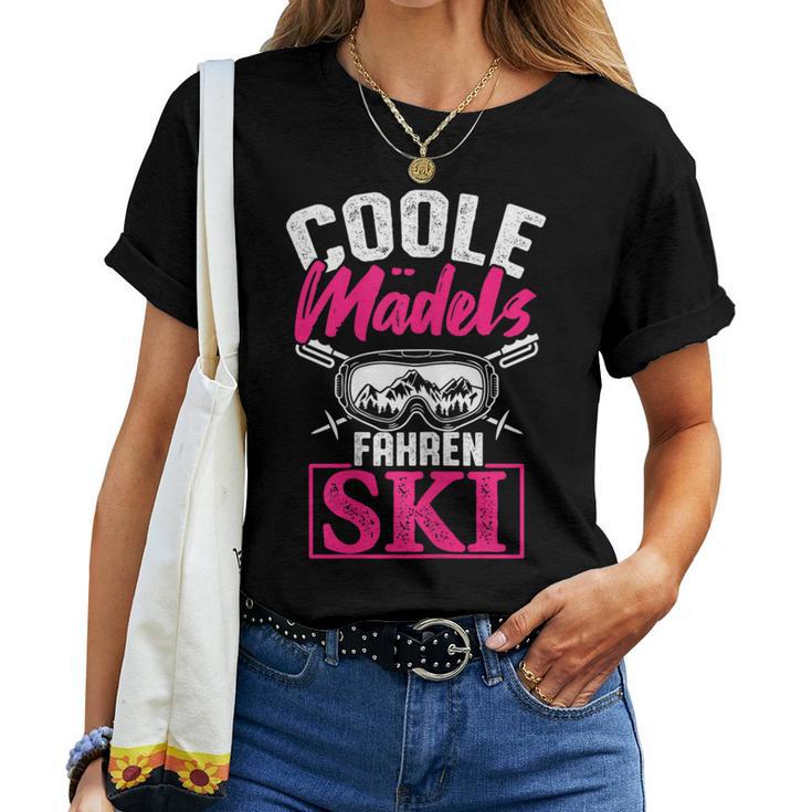 Cool Girls Driving Ski Winter Sport Skier Women's T-shirt Frauen