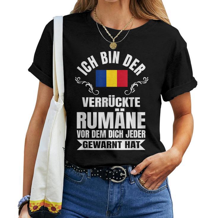 Crazy Romania Romanian Flag T-shirt Frauen