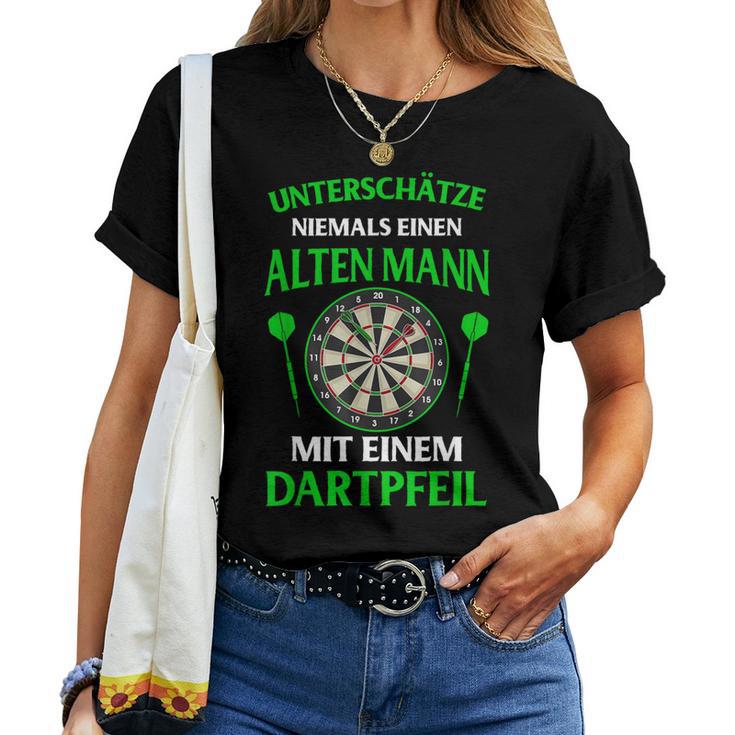 Dart Player Dartboard Retro Women's Dartboard T-shirt Frauen