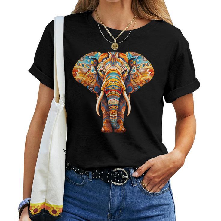 Elephant Mandala Elephant Print T-shirt Frauen