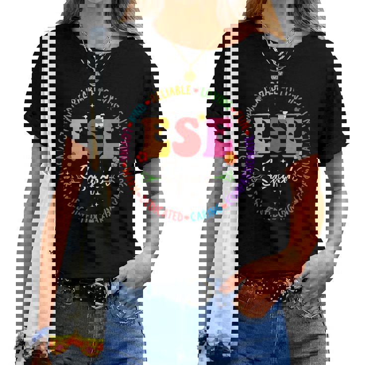 Ese Squad First Last Day Team Teacher Student Tribe Women T-shirt