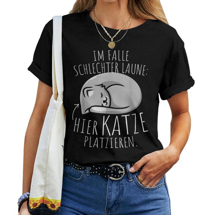 Im Falle Schlechter Laune Hier Katze Platzieren Hier Katzen T-shirt Frauen