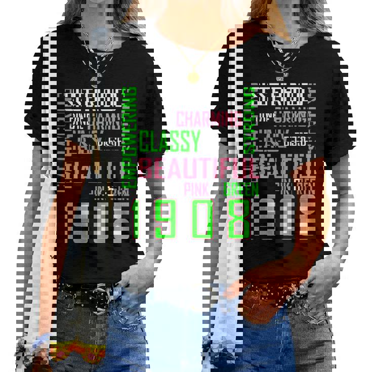 Womens Aka T-Shirt Beautiful Woman, Pink And Green