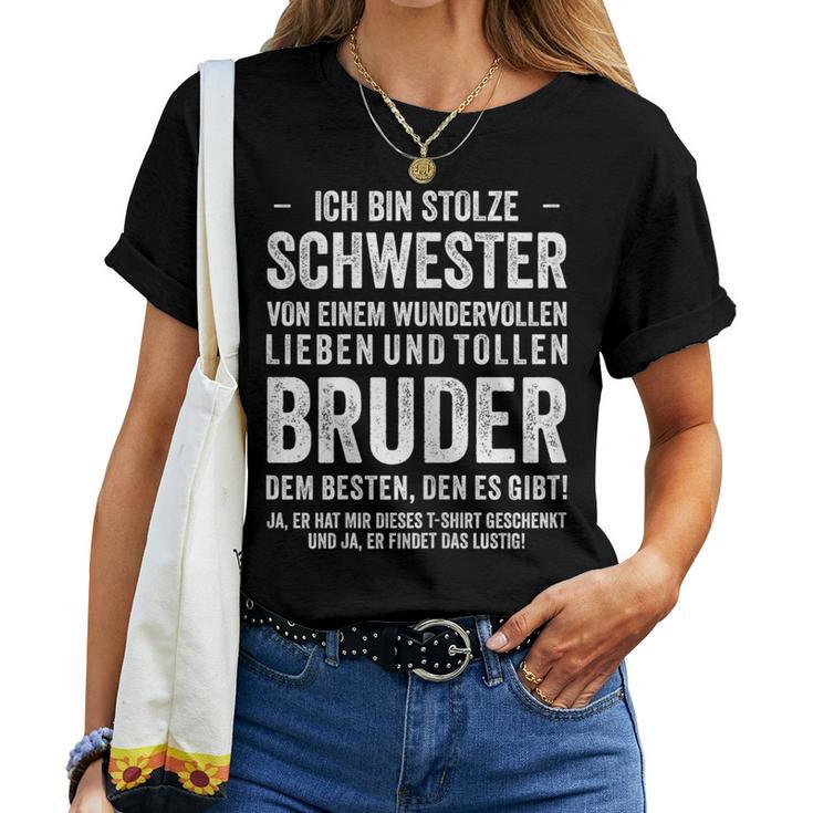 Birthday Ich Bin Stolze Schwester Bruder T-shirt Frauen