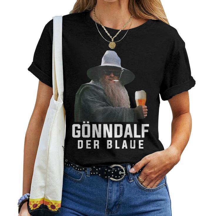 Gönndalf The Blue Beer Drinker Saufen Beer T-shirt Frauen