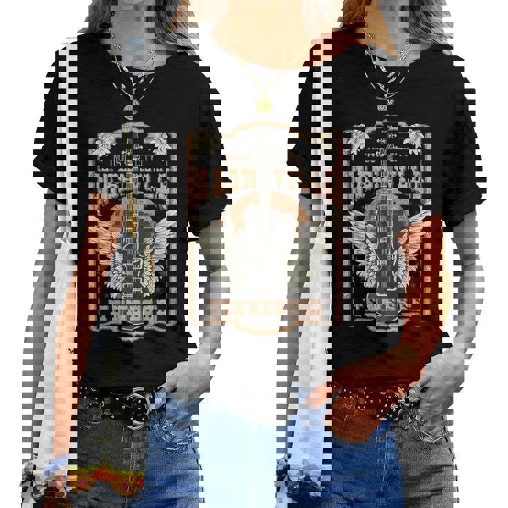 Gráficointage Para Nashville Tn Music City Cool Fun Camiseta de mujer