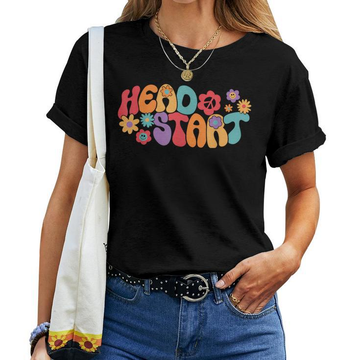 Groovy Head Start Back To School Cute Flowers Back To School Women T-shirt