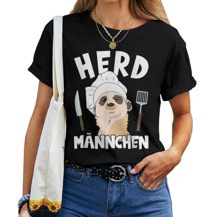 Herdmännchen I Chef's Hat Meerkat For And Women T-shirt Frauen