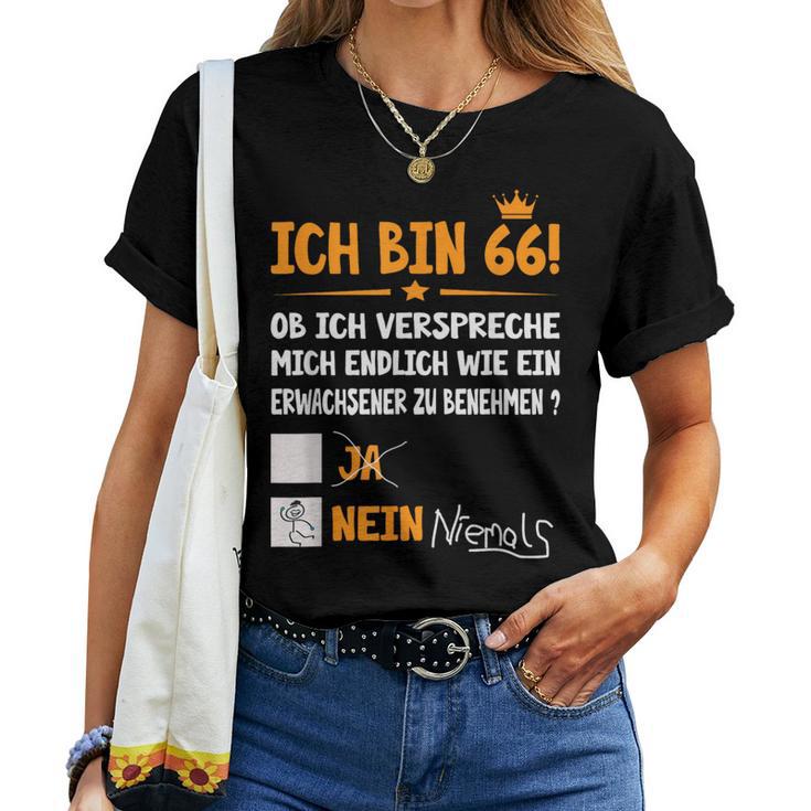 Ich Bin 66 Jahre Adult Birthday S T-shirt Frauen