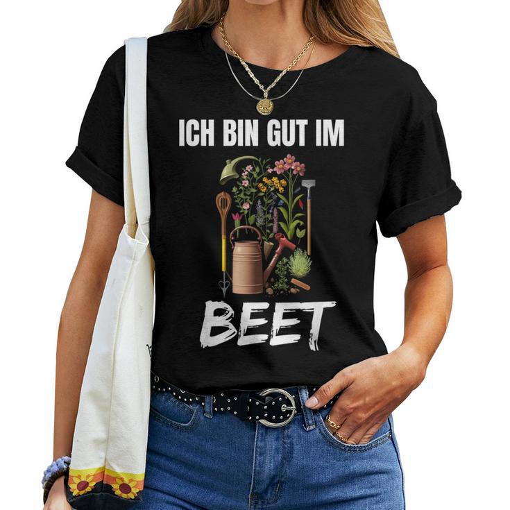 Ich Bin Gut Im Beet Word Game Gardener Garden T-shirt Frauen