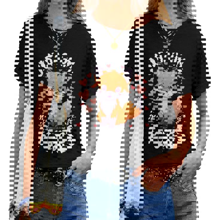 Just A Girl Who Loves Foxes T-Shirt Cute Fox Girls Shirt Just A Girl Who Loves Foxes T-Shirt Cute Fox Girls Shirt
