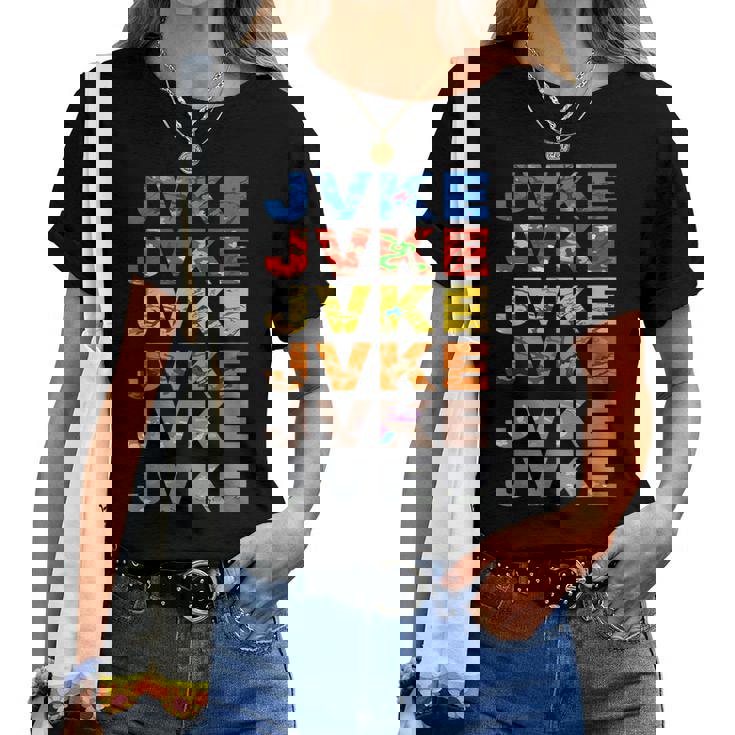 Jvke Colorful With Butterfly And Snake Vintage Retro Women T-shirt