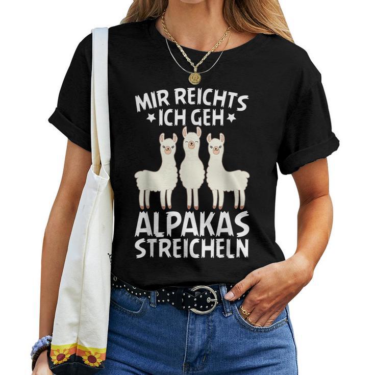 Mir Reichts Ich Geh Alpakas Streicheln Llama Animal T-shirt Frauen