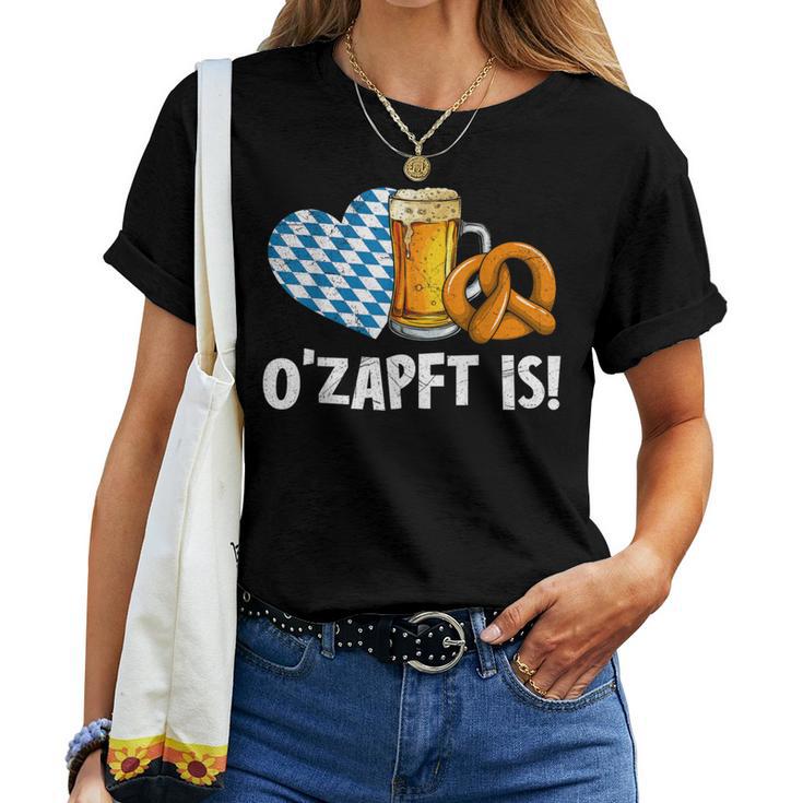 O'zapft Is Beer Drink Saying Beer Tent T-shirt Frauen