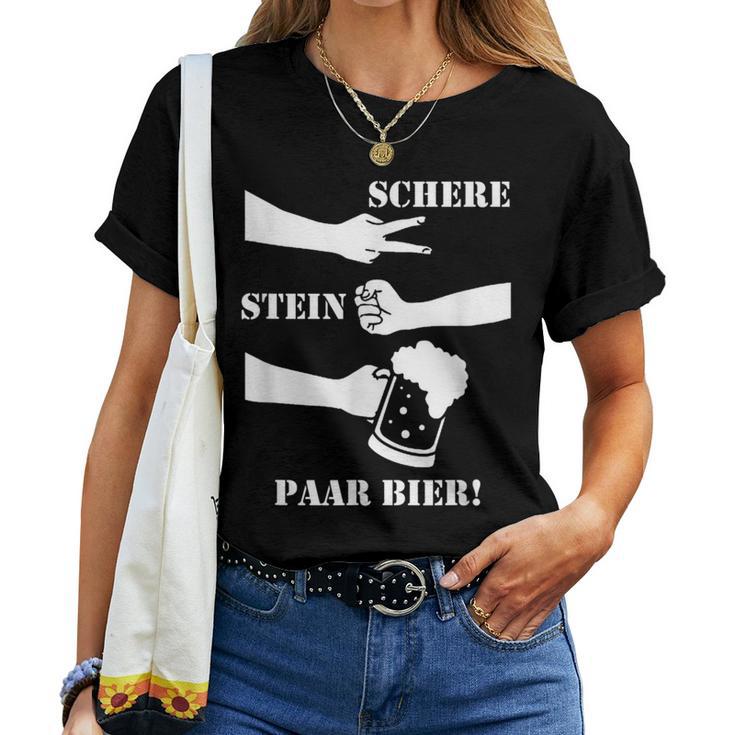 Pair Of Scissors Stone Beer Malle Jga Saufsprechen T-shirt Frauen