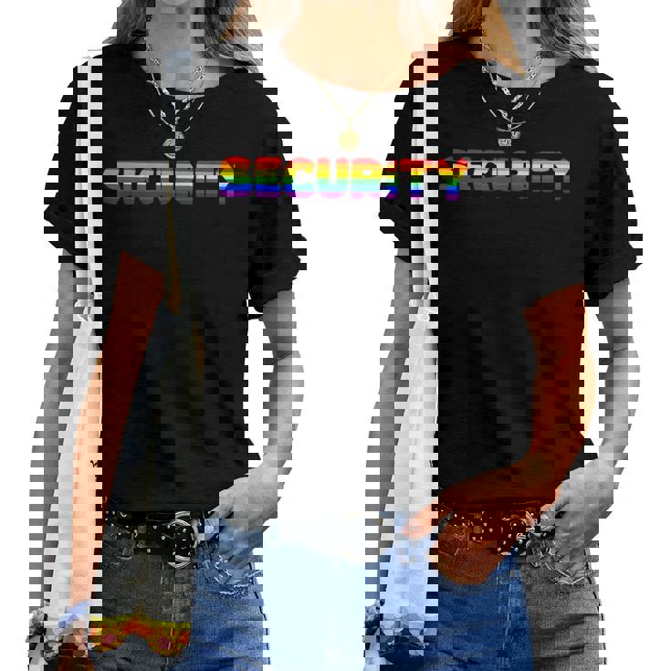 Rainbow Flag Lgtbq That Says Security Women T-shirt