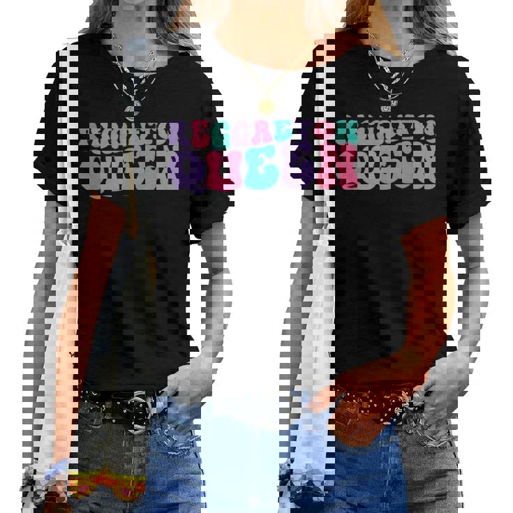 Reggaeton Queen Para Retrointage Ondulado Groovy Camiseta de mujer