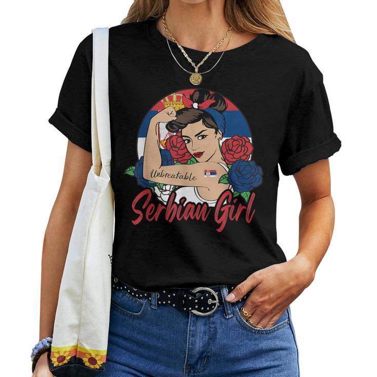 Serbian Girl Serbia Woman Serbs Flag T-shirt Frauen