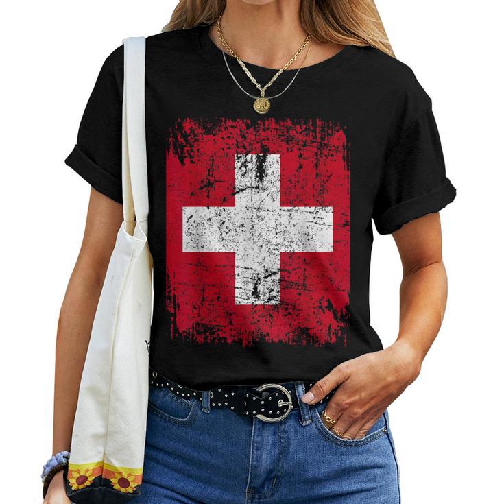 Swiss Flag Large Women's Children's Swiss T-shirt Frauen