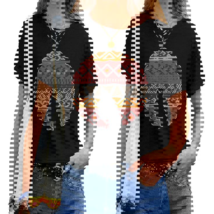 Tête De Afro Avec Motif Africain T-shirt femme Cadeauxyz