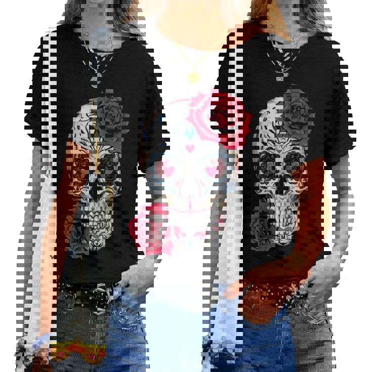 Tete De Mort Mexicaine I Dia De Los Muertos T-shirt femme