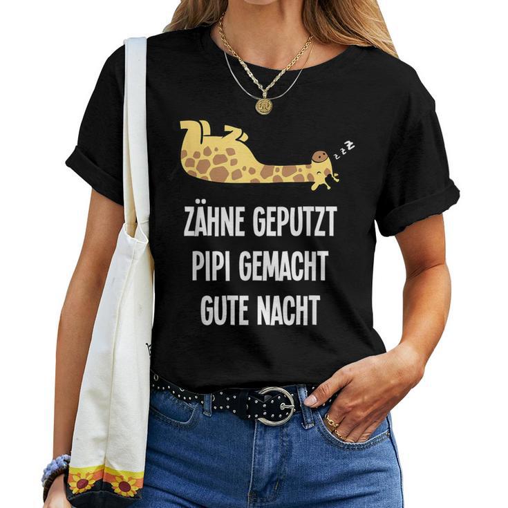 Th Geputzt Gute Nacht Giraffe Nightdress Sleep T-shirt Frauen