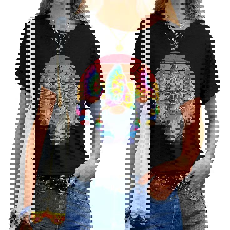 Trois Nains Hippies Nains De Paix Drôles Et Rétro Cravate T-shirt femme