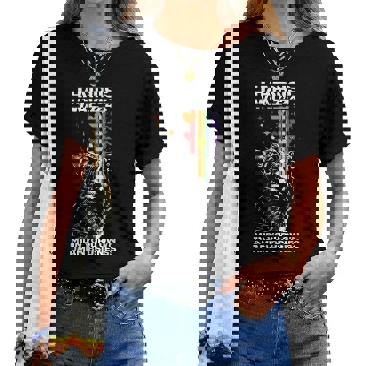 Walz Mind Your Own Damn Business Harris Waltz Cat Lady Lgbt Women T-shirt