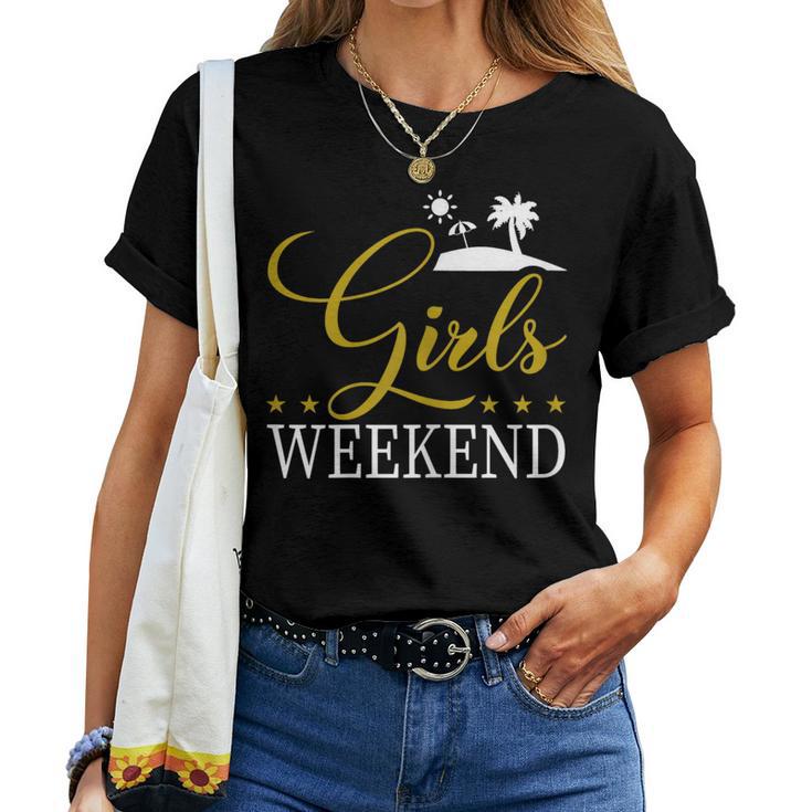 Women's Girls' Weekend Present Women's Weekend Girls' Strip T-shirt Frauen