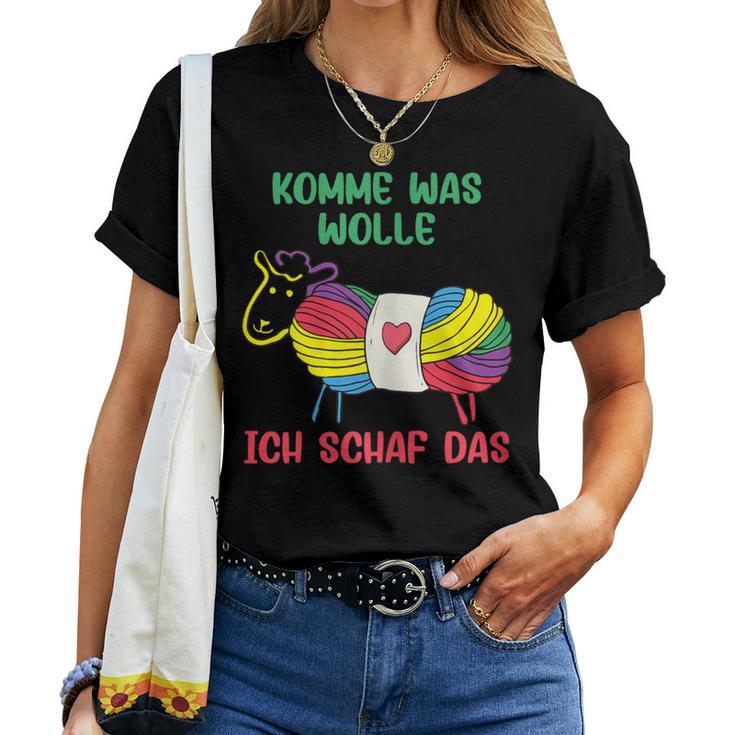 Women's Komme Was Wolle Knitting Crochet T-shirt Frauen