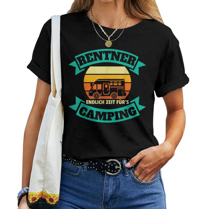 Women's Rentner Zeit Für Camping Ruhestand Pension Pension T-shirt Frauen